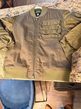 G-Star Olive Green Military-Style Bomber Jacket